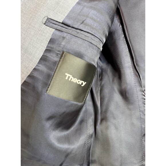 Theory Slim Fit Wool Suit Jacket Lined Blue Sz 36R MINT - Picture 11 of 15